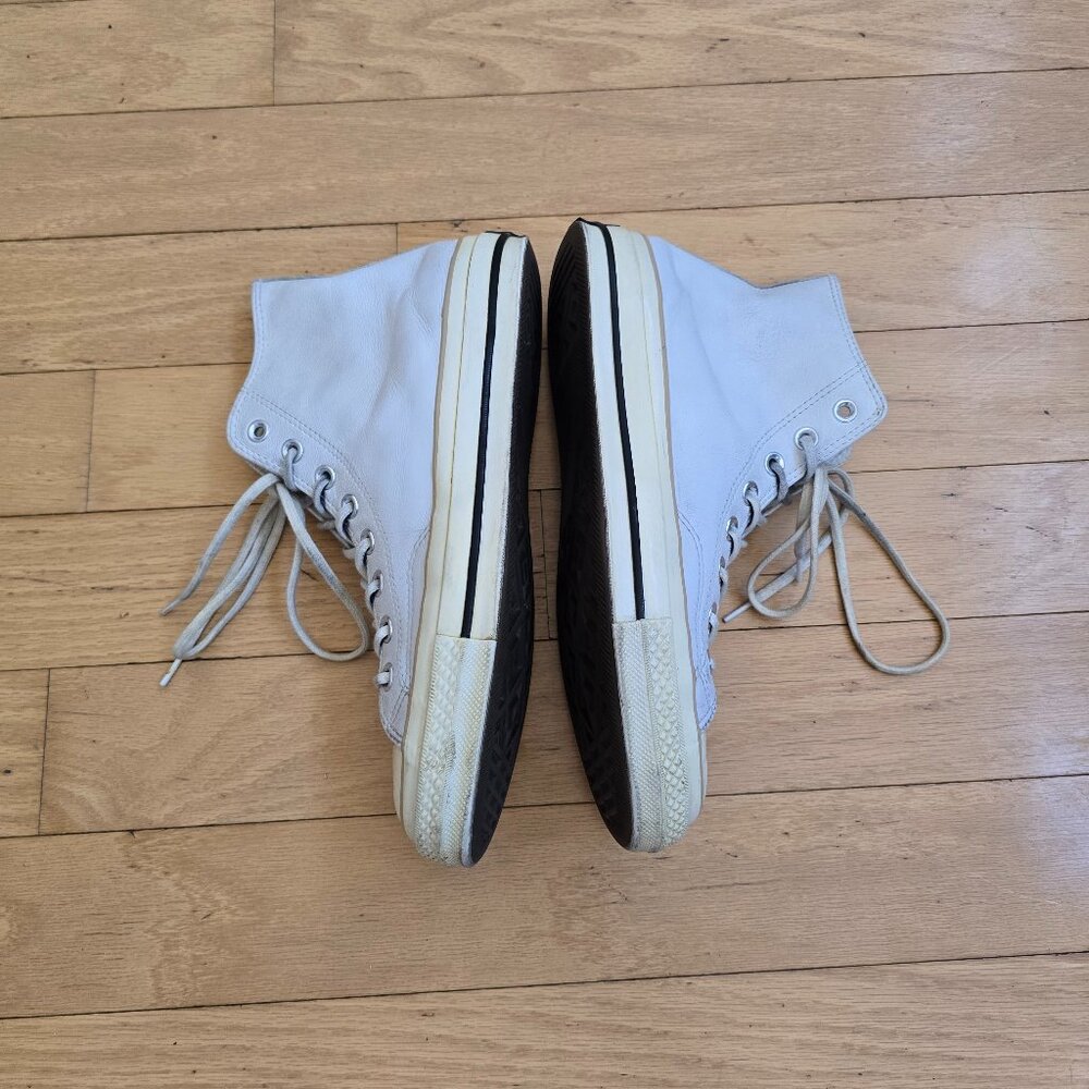Converse | Chuck 70 monochrome white leather hi-top sneakers | MENS 8 - Picture 10 of 11